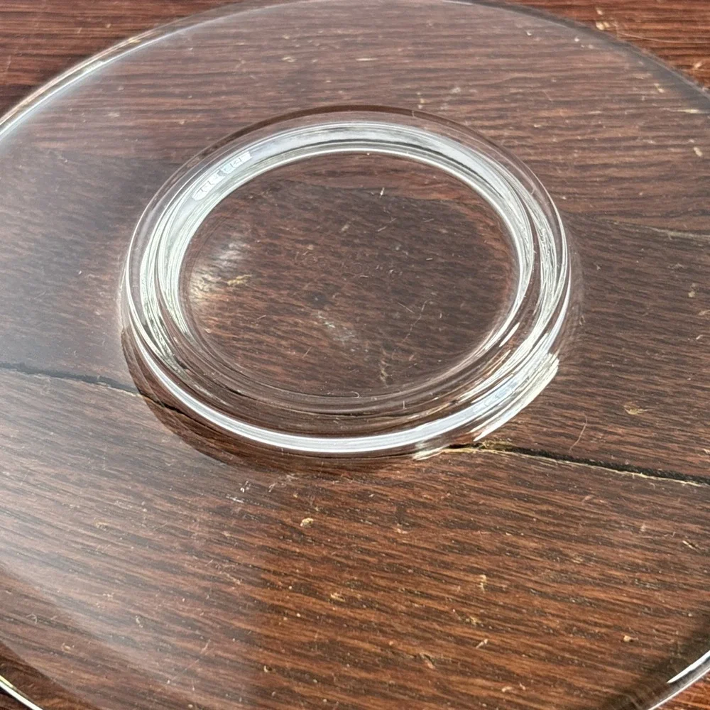 Tea Forte Tea Cup Sontu Artisan Handblown Clear Glass w/ Large Saucer 6 oz‎